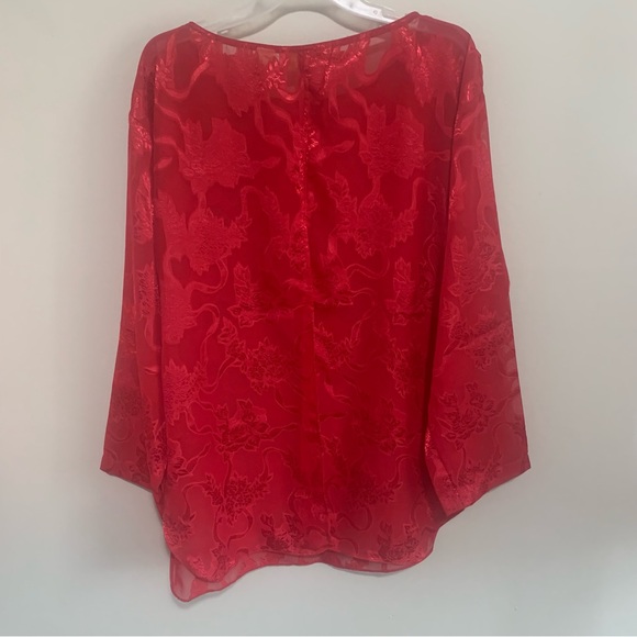 Victoria Secret Vintage Semi Sheer Floral Long Sleeve Blouse - Picture 12 of 13